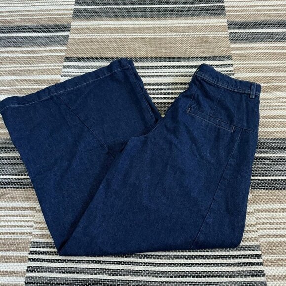 Free People We The Free Equinox Cotton Wide Leg Trouser Jeans Baggy Blue Size 26 - Picture 1 of 14